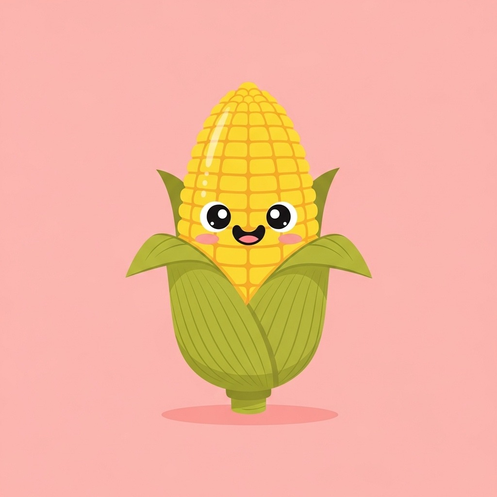 귀엽고 심플한 옥수수 일러스트