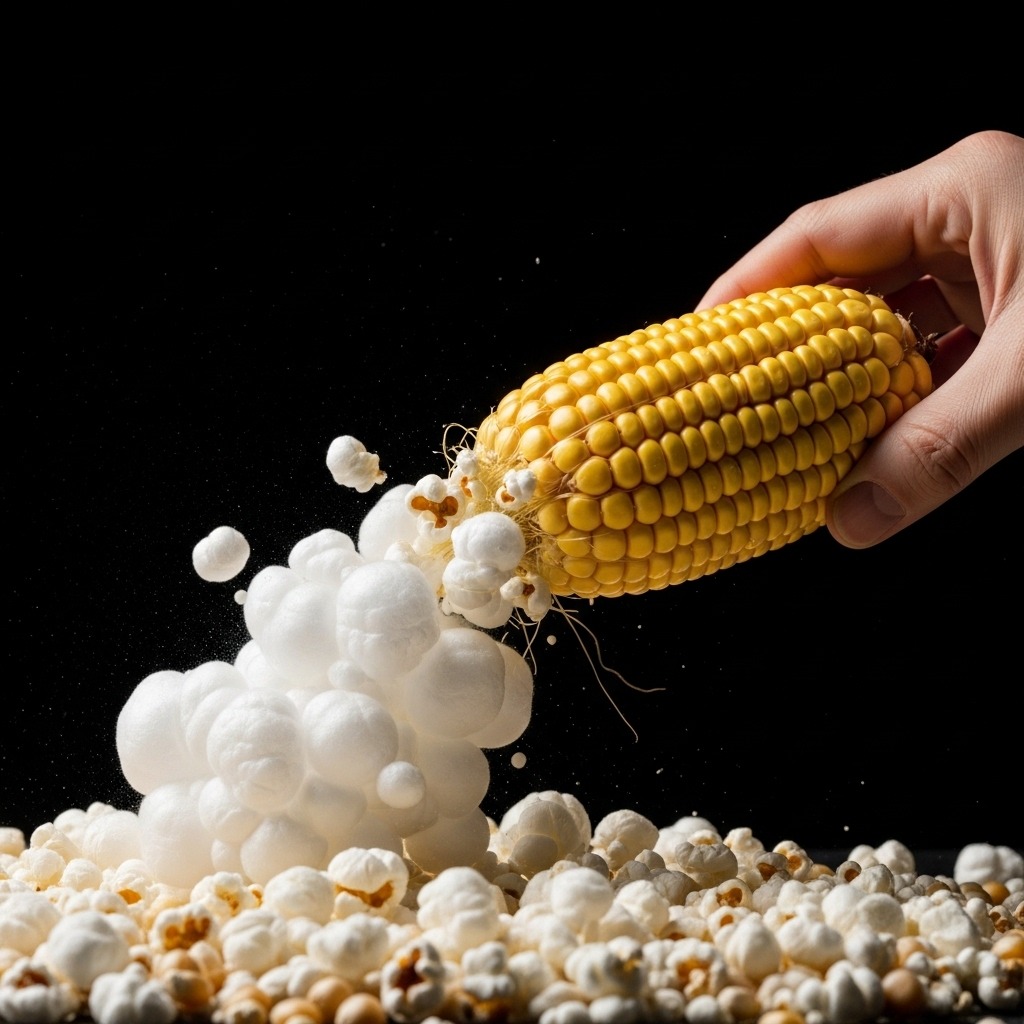 팝콘이 터지는 순간을 포착한 초고속 사진