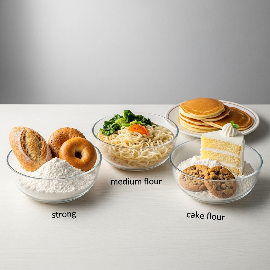 강력분, 중력분, 박력분과 그 음식들