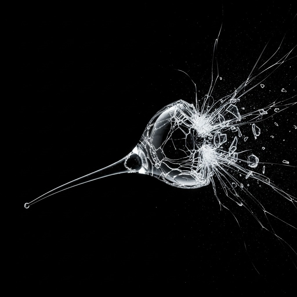 꼬리가 부러지면서 폭발하듯 산산조각 나는 루퍼트 왕자의 눈물