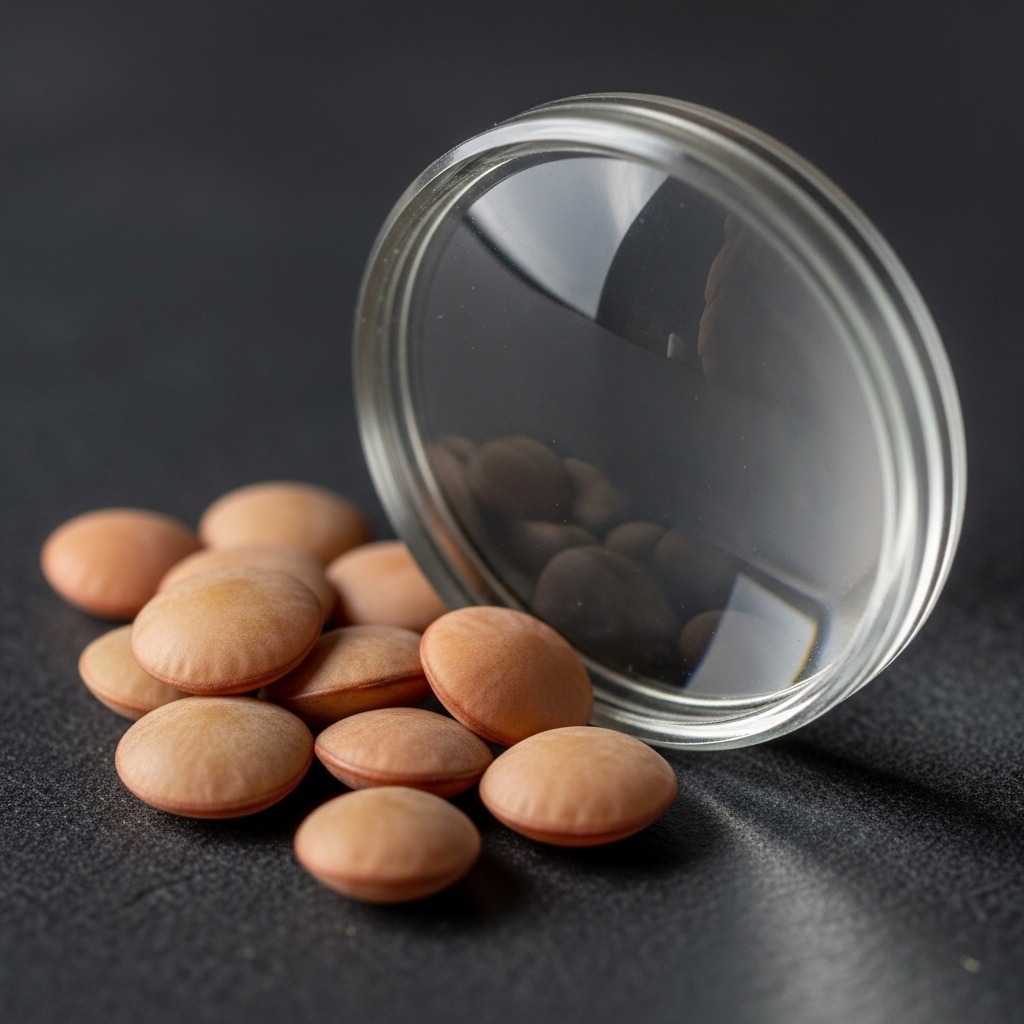 모양이 비슷한 렌틸콩과 오래된 볼록렌즈