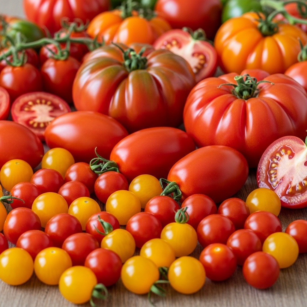 방울토마토, 대저토마토, 로마토마토, 비프스테이크 토마토 사진