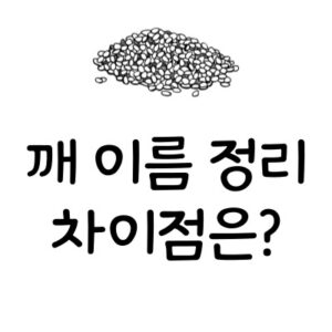 깨 이름 정리 차이 비교 참깨 들깨 생깨 깨소금 볶은깨 통깨