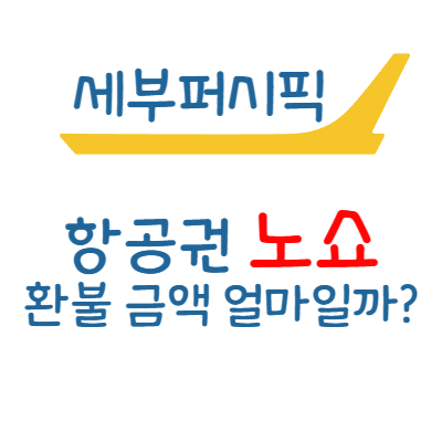 세부퍼시픽 노쇼 환불 금액