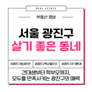 광진구 이사? 후회 없는 동네 선택 가이드 (학군, 교통, 한강뷰 총정리)
